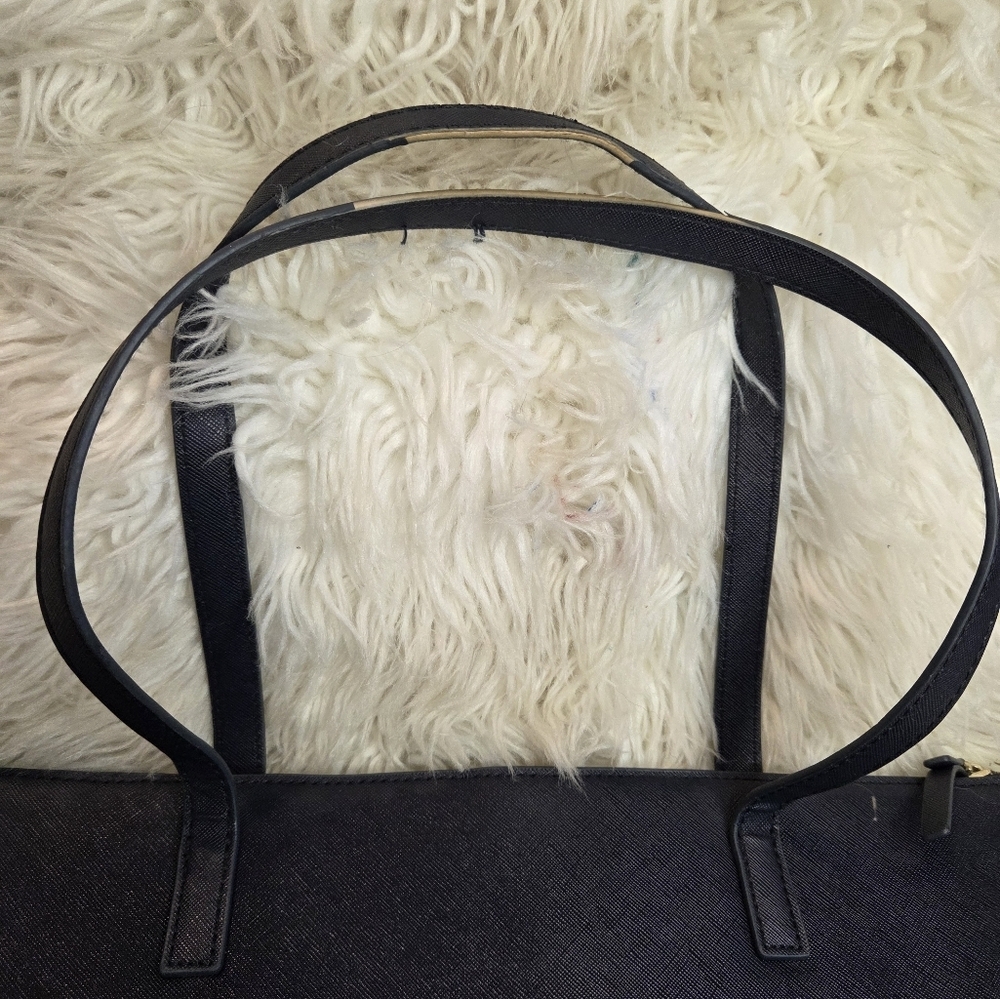 Kate Spade Navy Glitter Leather Large Tote Bag - Picture 6 of 16